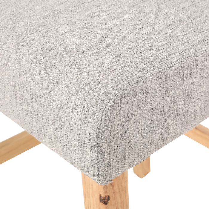 Vienna Contemporary Fabric Tufted Wingback 27 Inch Counter Stools, Set of 2, Light Gray, Natural - DTYStore