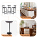 27''H Barstool Set of 3 Wooden Round Bar Stools with Footrest Modern Kitchen Chairs for Counter (Black & Black) - DTYStore