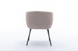 039-Set of 1 Boucle Fabric Dining Chair With Black Metal Legs,Light Coffee - DTYStore
