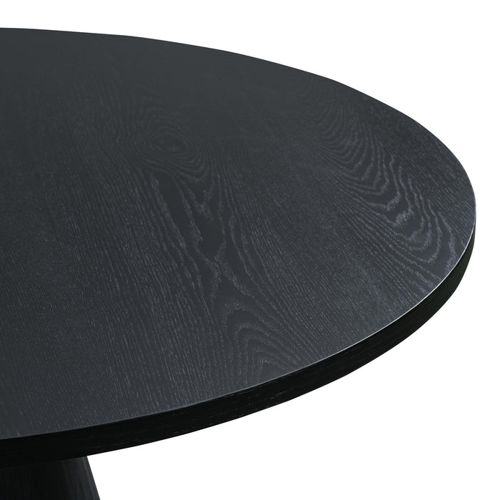 TREXM Retro Round Dining Table Minimalist Elegant Table for Living Room, Dining Room (Black)