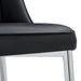 2 modern dining chairs, smooth PU leather backrest and silver-toned metal legs for a comfortable home experience for kitchens, bedrooms and offices. - DTYStore