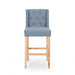 Vienna Contemporary Fabric Tufted Wingback 31 Inch Counter Stools, Set of 2, Light Blue and Natural - DTYStore