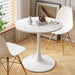 32"Modern Round Dining Table with Printed White Marble Table Top,Metal Base Dining Table, End Table Leisure Coffee Table