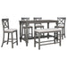 6-Piece Counter Height Dining Table Set with Shelf, 4 Chairs and Bench for Dining Room