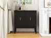 2 Door Wooden Cabinets, Black Wood Cabinet Vintage Style Sideboard for Living Room Dining Room Office