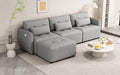 113.3" Convertible Sectional Sofa Couch 3-Seat L-Shaped with Movable Ottoman and USB