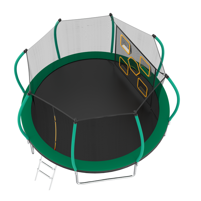 12FT Trampoline, Outdoor Trampolines for Kids and Adults, Recreational Trampoline with Enclosure Net & Ladder, Round Trampoline ASTM Approved - DTYStore