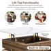 Modern Square Lift-Top Coffee Table Set with Storage & 4 Ottomans White & Walnut - DTYStore