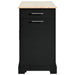 Fluted Kitchen Island with Trash Can Storage Cabinet, Power Outlet, Internal Storage Rack, Rolling Kitchen Islands on 5 Wheels with 3 Drawer, 3 Open Side Racks for 10 Gallon Garbage Bin, Black - DTYStore