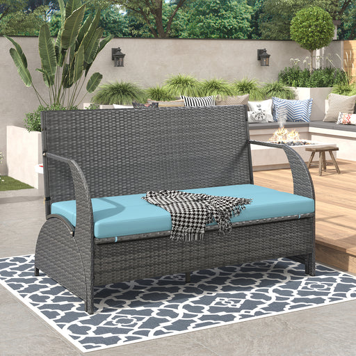 U_STYLE Versatile outdoor loveseat that converts to four seats and a table, suitable for gardens and lawns - DTYStore