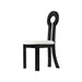 Vintage Rubber Solid Wood Dining Chair, Sheep Plush Dining Chair, Armless Dining Chair, Suitable For Small Home Dressing Room Model Room, Black(Set Of 2) - DTYStore