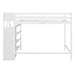 Full Size Loft Bed with Built-in Storage Wardrobe and Staircase, White(Old SKU:SM000527AAK) - DTYStore