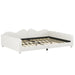 Full size Upholstered Daybed, Sherpa Fabric Sofabed with Cloud-Shaped Backrest, No Box-spring Needed, White - DTYStore