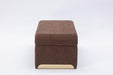 New Boucle Fabric Loveseat Ottoman Footstool Bedroom Bench Shoe Bench With Gold Metal Legs,Coffee Brown