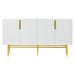 Modern Elegant 4-door Sideboard Gold Metal Handle Buffet Cabinet for Dining Room, Living Room, Bedroom, Hallway