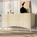 U_Style Elegant Sideboard Featuring Curved Bottom Doors with Arched Groove Design in a Stylish Four-Door Layout,Suitable for Living Rooms,Entrance and Study - DTYStore