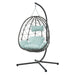 Egg Chair with Stand Indoor Outdoor Swing Chair Patio Wicker Hanging Egg Chair Hanging Basket Chair with Stand for Bedroom Living Room Balcony - DTYStore
