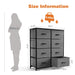 Dresser for Bedroom with 8 Drawers Tall Dresser & Chest of Drawers Fabric Dresser with Wood Top and Sturdy Steel Frame - DTYStore