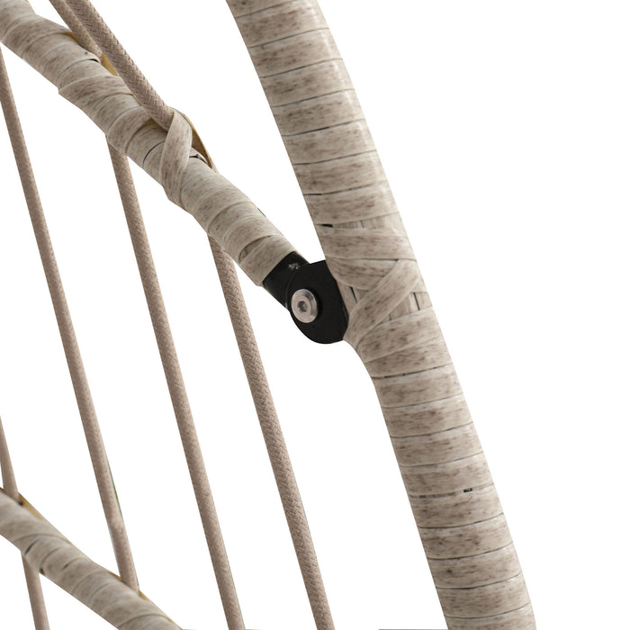 Outdoor garden rattan egg swing chair hanging chair PE hanging chair blue - DTYStore