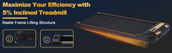 Wood Grain Decoration Walking Pad Under Desk Treadmill for Home Office -2.5HP Walking Treadmill With Incline 0.5-4MPH 300LBS Capacity Treadmill for Walking Running - Remote Control - DTYStore