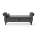 63" Velvet Multifunctional Storage Rectangular Sofa Stool Buttons Tufted Nailhead Trimmed Solid Wood Legs with 1 Pillow,Grey