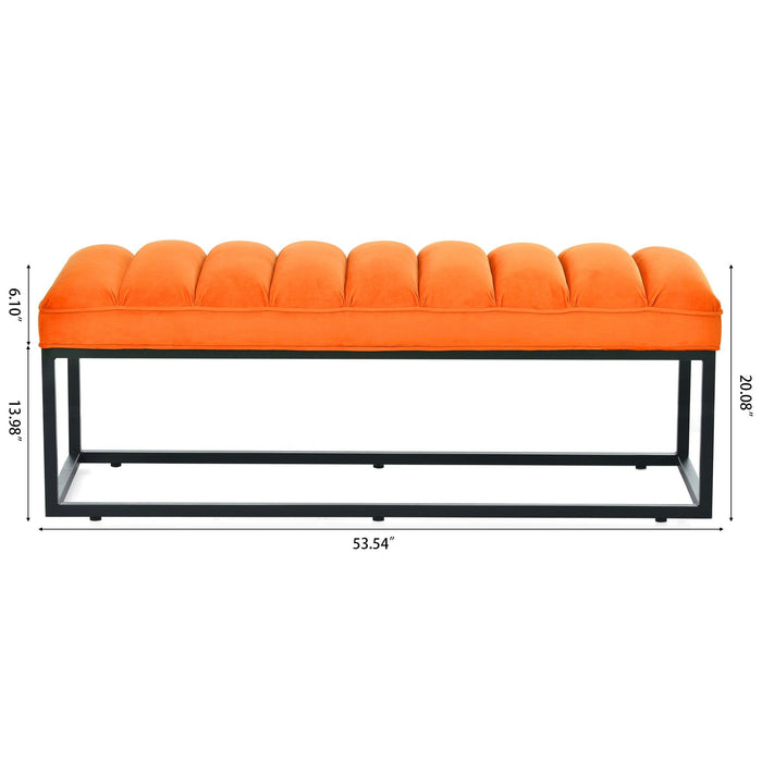 Metal Base Upholstered Bench for Bedroom for Entryway