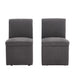 360 Degree Swivel Upholstered Dining Chairs Set of 2 Swivel Dining Room Chairs Kitchen Chairs Casters & Storage Comfy Modern Rolling Chair for Living Room Fabric Armless Chair - DTYStore