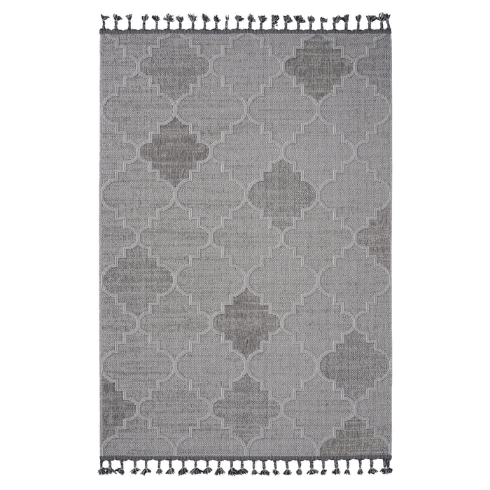 DTY Signature Collection 5X7 White/Grey /Trellis Indoor/Outdoor Area Rug - DTYStore