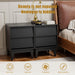 Mid Century Modern Nightstands with Vintage-style Bevel Design, Made of MDF, 2 Set