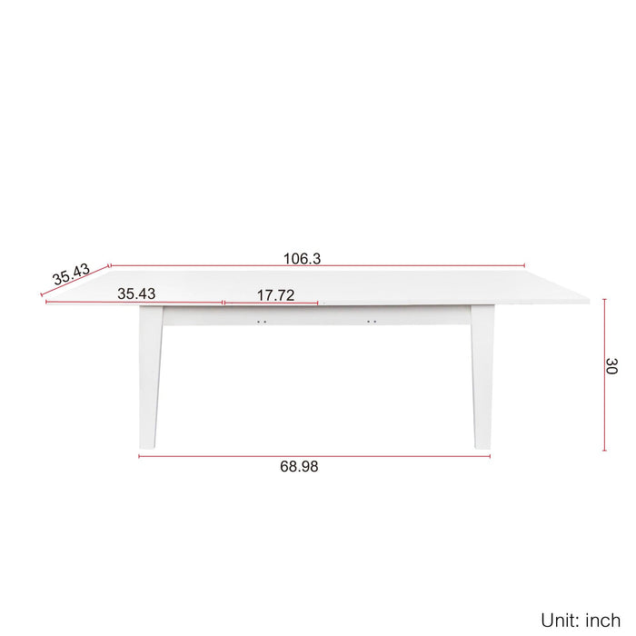 Dining Table , 106.3 in Large Extendable Kitchen Table