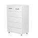 Six Drawer Side Table-White