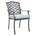 Aluminum 5-Piece Round Dining Set With 4 Arm Chairs, Light Blue - DTYStore
