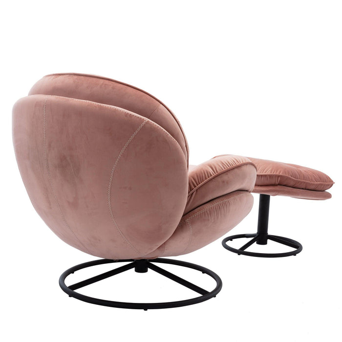 Accent chair TV Chair Living room Chair Pink sofa with Ottoman - DTYStore