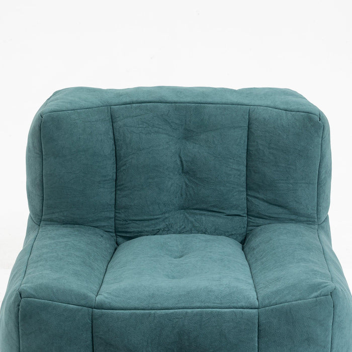 Fluffy bean bag chair, comfortable bean bag for adults and children, super soft lazy sofa chair with memory foam and ottoman, indoor modern focus bean bag chair for living room, bedroom, apartment - DTYStore