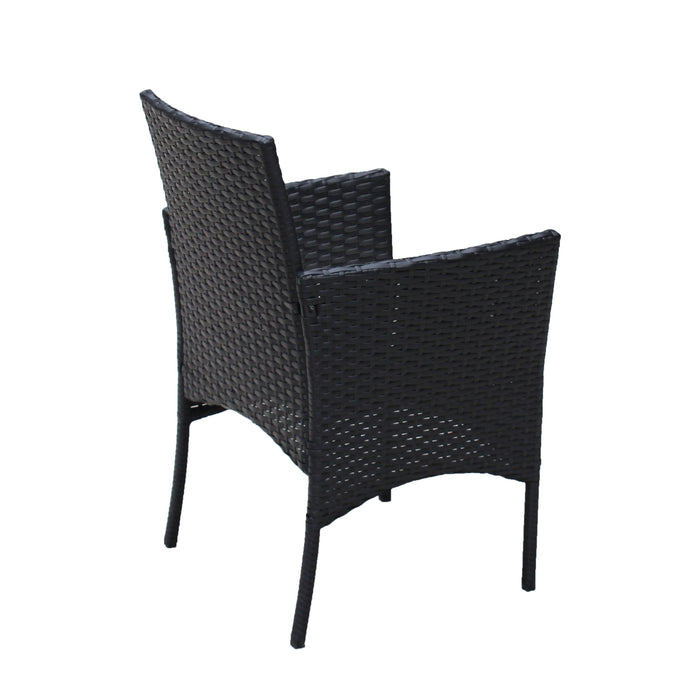 4 PC Rattan Patio Furniture Set Outdoor Patio Cushioned Seat Wicker Sofa (Beige Cushion) - DTYStore