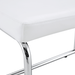 White Shoe Changing Stool, Silver Metal Legs, Sofa Stool Dining Chair, suitable for bedroom ,fitting room, storage room, dining room, living room.