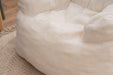 010-Soft Teddy Fabric Tufted Foam Bean Bag Chair With Teddy Fabric Ivory White