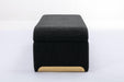 New Boucle Fabric Loveseat Ottoman Footstool Bedroom Bench Shoe Bench With Gold Metal Legs,Black