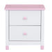 Wooden Nightstand with Two Drawers for Kids,End Table for Bedroom,White+Pink(Old SKU: WF297965AAH) - DTYStore