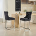 25' Counter Height Bar Stools Set of 2, Modern Velvet Barstools with Button Back&Rivet Trim Upholstered Kitchen Island Chairs with Sturdy Chromed Metal Base Legs Farmhouse Bar Stools, (Black,2 Pack) - DTYStore