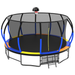16FT Trampoline with EnclosureRecreational Trampolines with Ladder and AntiRust Coating, ASTM Approval Outdoor Trampoline for Kids - DTYStore