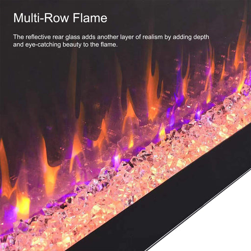 50 Inch Electric Fireplace, Recessed and Wall Mounted Fireplace - DTYStore