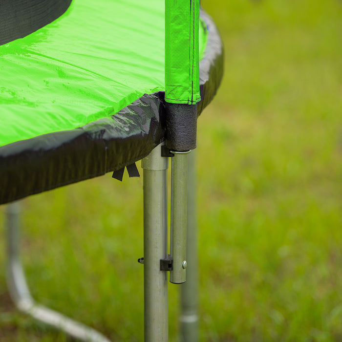 15FT Trampoline with Basketball Hoop Inflator and Ladder(Inner Safety Enclosure) Green - DTYStore