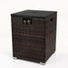 Wicker Fire Pit Column with Glass Wind Guard - DTYStore