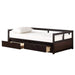 Wooden Daybed with Trundle Bed and Two Storage Drawers , Extendable Bed Daybed,Sofa Bed for Bedroom Living Room,Espresso - DTYStore