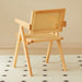 2 dining chairs, natural color, rubber wood rattan weaving technology, armrest solid wood dining chair, living room chair, simple and natural - DTYStore
