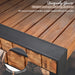 GO 3-pieces Outdoor Dining Table With 2 Benches, Patio Dining Set With Unique Top Texture, Acacia Wood Top & Steel Frame, All Weather Use, For Outdoor & Indoor, Natural - DTYStore