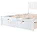 Full Size Platform Bed with Under-bed Drawers, White