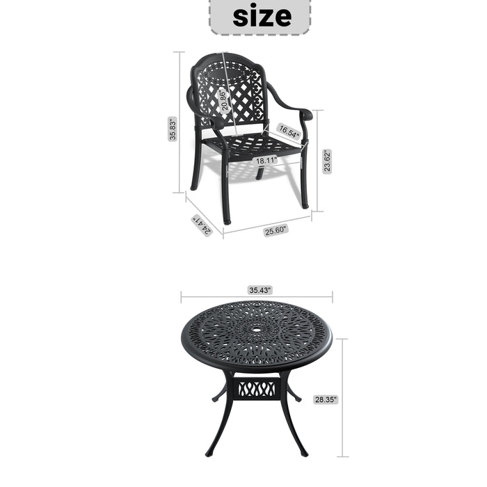 (Cushions In Random Colors)5-Piece Set Of Cast Aluminum Patio Furniture With Cushions - DTYStore