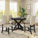 Functional Furniture Retro Style Dining Table Set with Extendable Table and 4 Upholstered Chairs for Dining Room and Living Room